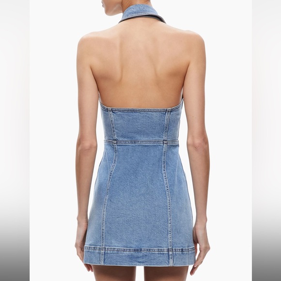 Alice + Olivia Halter Denim Dress - Size 12 - Picture 7 of 7
